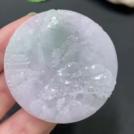 F24749559 Jadeite Landscape Pendant Unpolished Gross Weight Approx. 35.6g