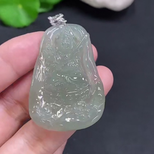 F24745719 Jadeite Akashagarbha Bodhisattva Pendant Non-Gold Inlaid Total Weight Approx. 15.2g