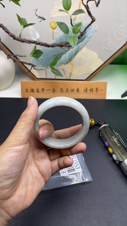 F24811553 Jadeite Round Bangle, Total Weight Approx. 72.15g, Inner Diameter 55.8