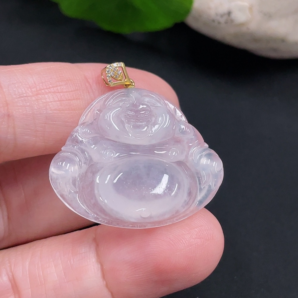 F30526926 Jadeite Buddha Pendant, 18K Gold, Total Weight Approx. 5.7g