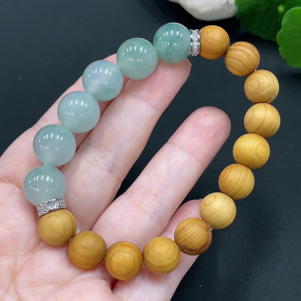 F25857897 Jadeite Beads Bracelet approx.12.2mm total weight approx.24.13g