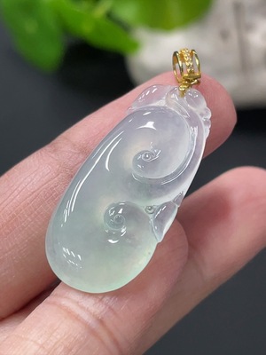 F34060995 Jadeite Pendant Ruyi 18K Non-Diamond Total Weight Approx. 3.66g (Excluding Rope)