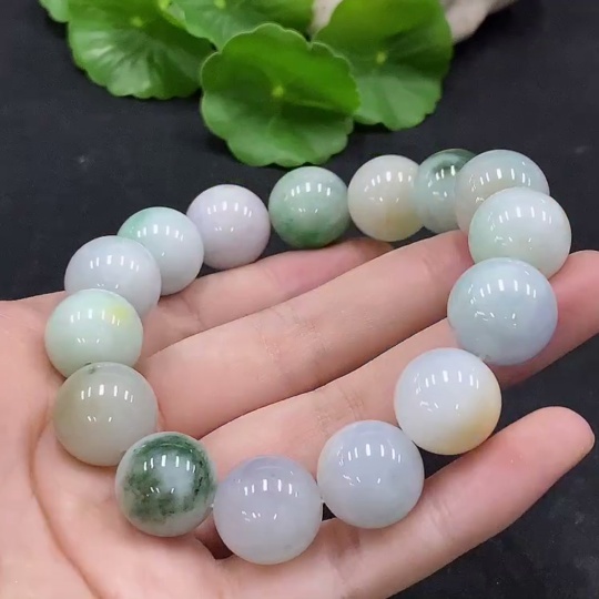 F34995329 Jadeite Beads Bracelet Approx. 15mm Total Weight Approx. 87.74g
