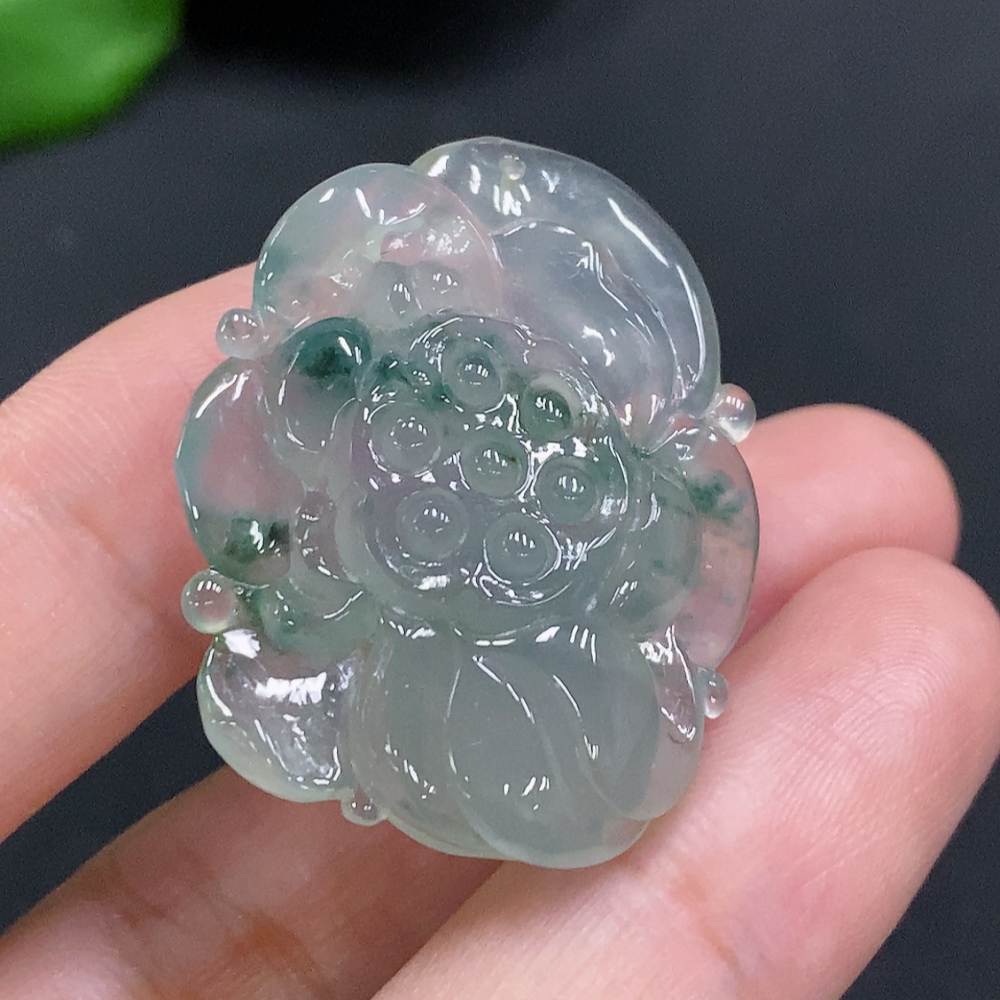 F34962893 Jadeite Blooming Wealth Pendant