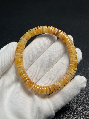 C30510724 Amber Honey Beeswax Bracelet, Approx. 8mm, Total Weight Approx. 9.15g