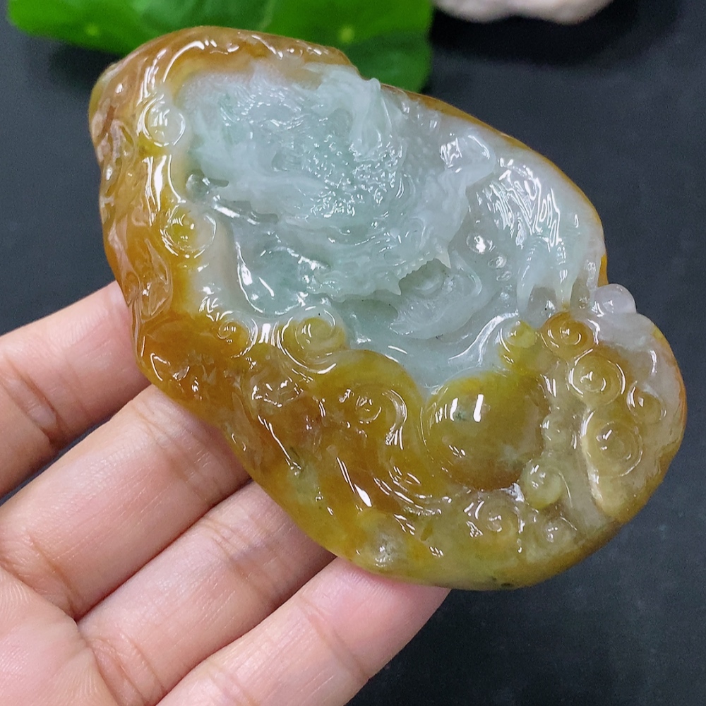 F28251943 Jadeite Pendant Dragon Plaque Total Weight Approx. 88.64g Color Origin Undetermined