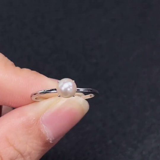 C34990659 Pearl Ring Non-Gold Total Weight Approx.1.25g Size 14 Stone 5mm