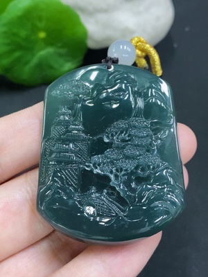 F34022006 Jadeite Landscape Pendant Total Weight Approx. 36g (Beads Non-Grade A)