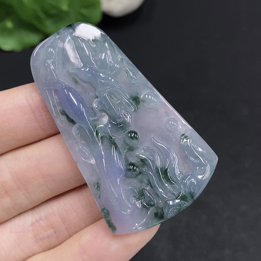 F33940531 Jadeite Magpie on the Plum Branch Pendant, Total Weight Approx. 15.7g