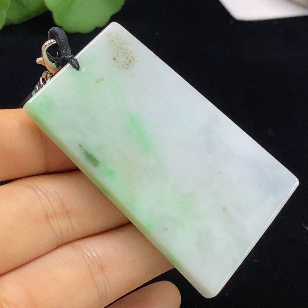 F35094112 Jadeite Plain Pendant Total Weight about 36.93g (including rope weight)