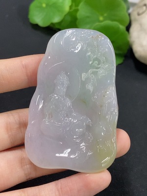 F46548342 翡翠观音挂件 货品总重约35g