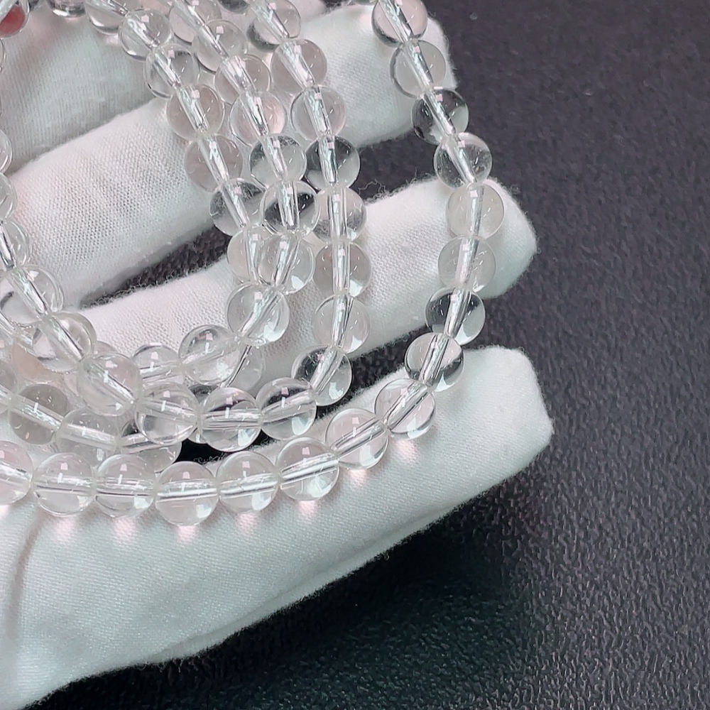 C34007731 Crystal bead strand with non-natural stones, total weight approx. 60.25g, size 5.4-6.9mm