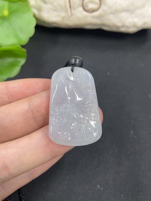 F42952359 翡翠山水挂件 货品总重约9.31克（含绳重）