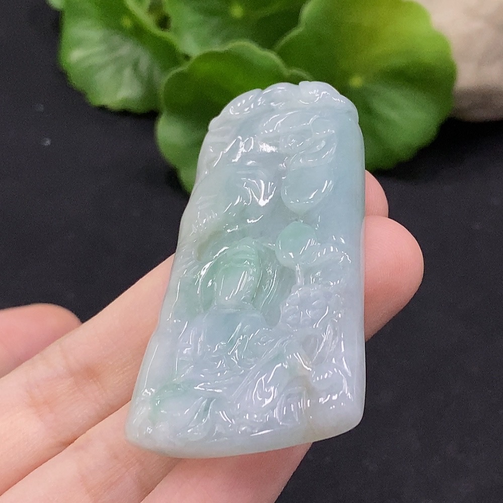 F35089883 Jadeite Samantabhadra Bodhisattva Pendant, Total Weight Approximately 21.14g