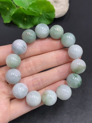 F35124108 Jadeite Beads Total Weight Approx. 57g Size 13.5mm Contains Small Amount Colored Polishing Powder