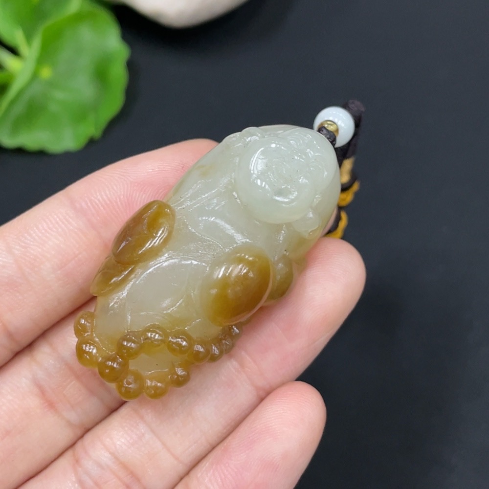 H29324832 Hetian Jade Pendant Buddha Beads Not Hetian Jade Total Weight Approx. (Including Rope) 25.9g