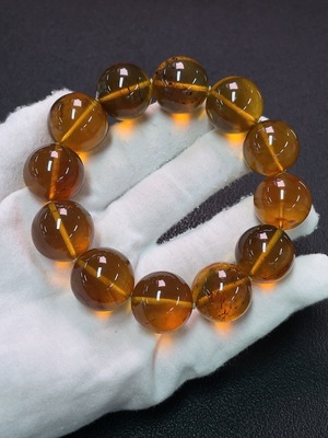 C34989794 Amber and Beeswax Bracelet, Total Weight Approx. 46.7g, Size About 19.3mm