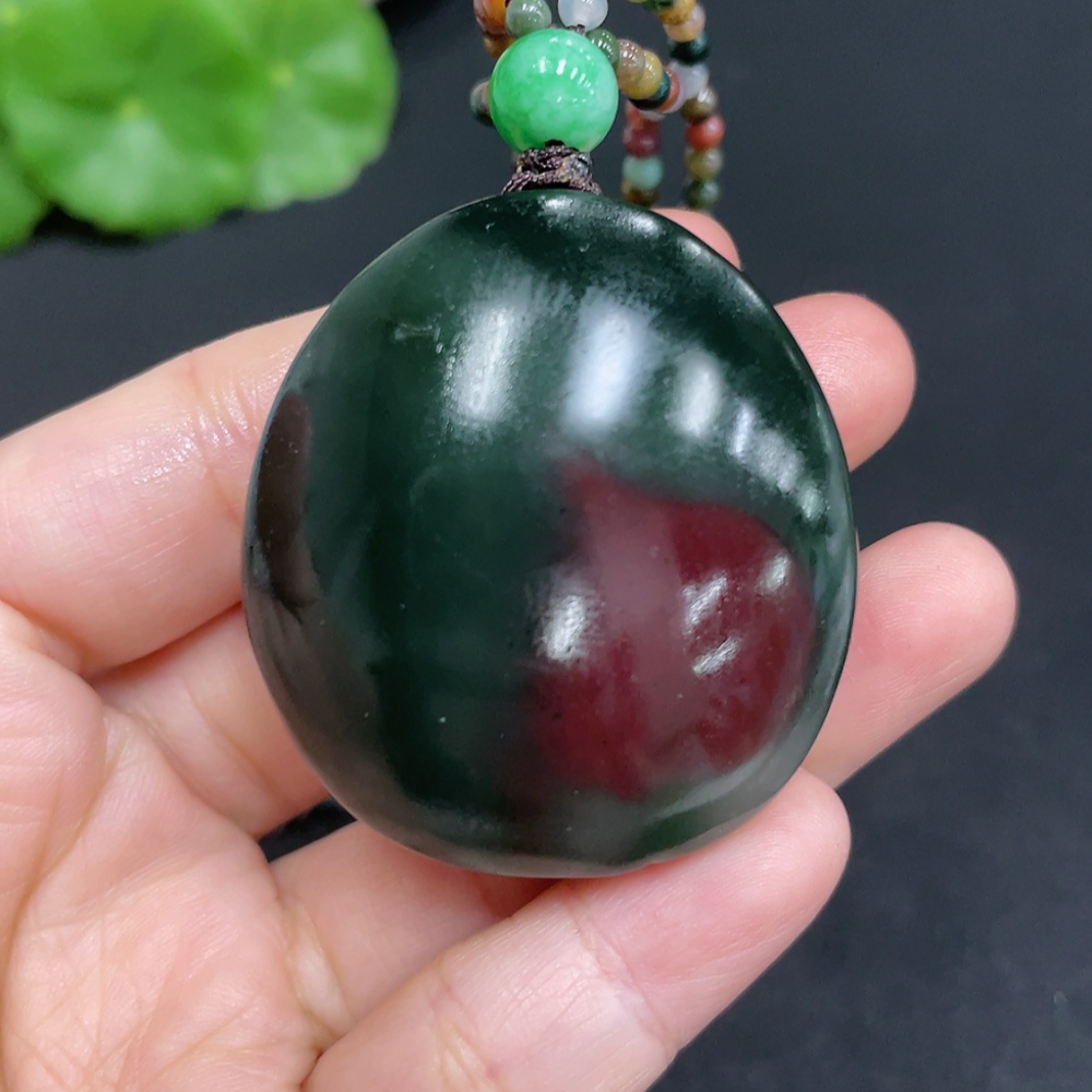 H35103687 Purple-Green Agate Pendant    Lotus