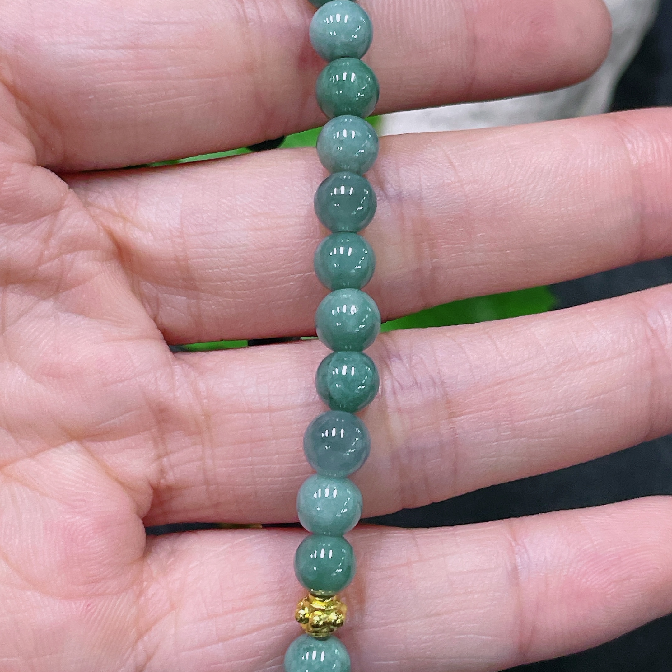 F32748453 Jadeite Bracelet Non-Gold Total Weight Approx.13.88g Size About 6mm