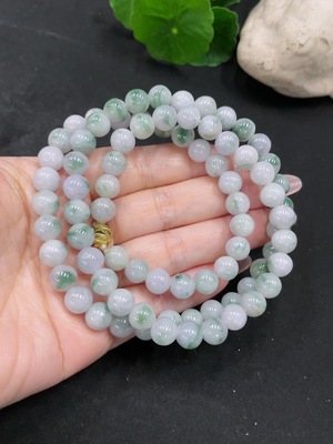 F34068026 Jadeite Beaded Necklace approx. 7.8mm Total Weight approx. 70.2g (Non-Gold-Inlaid)