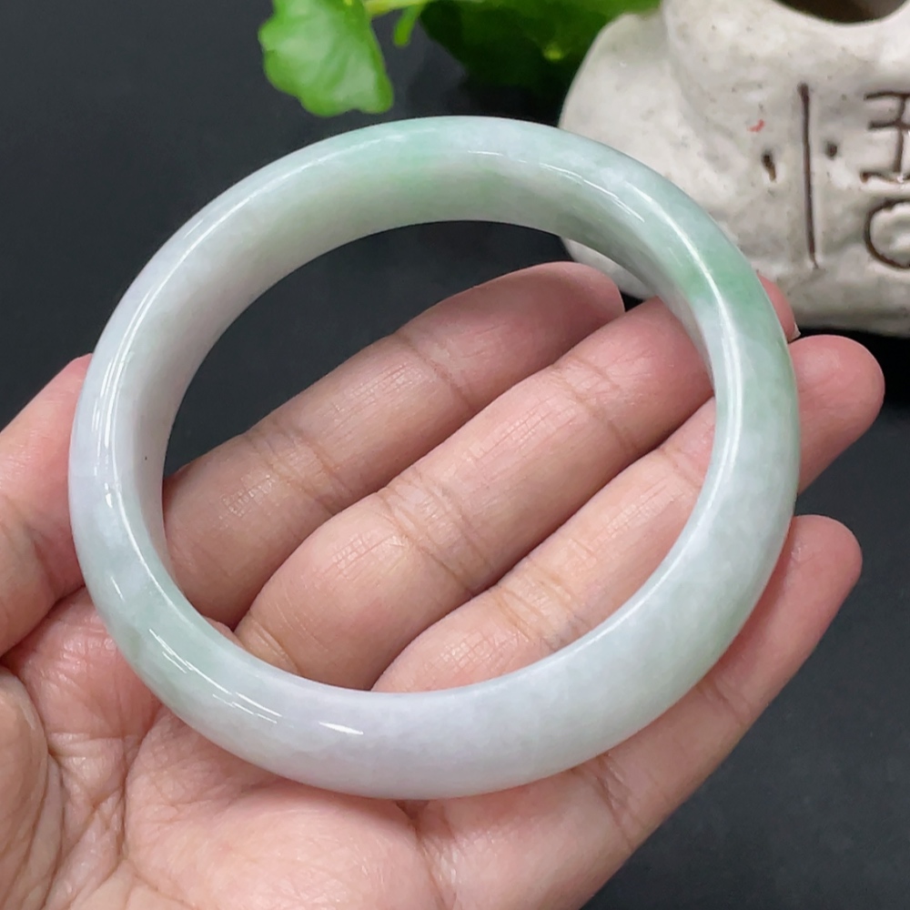 F34019654 Jadeite Round Bracelet, Total Weight Approx. 69.3g, With Breakage/Defect, Size 59.1