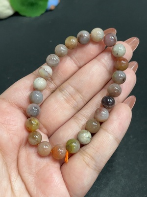 H34011769 Yanyuan Agate Bracelet, Size approx. 7.4 mm, Total Weight approx. 14.6g