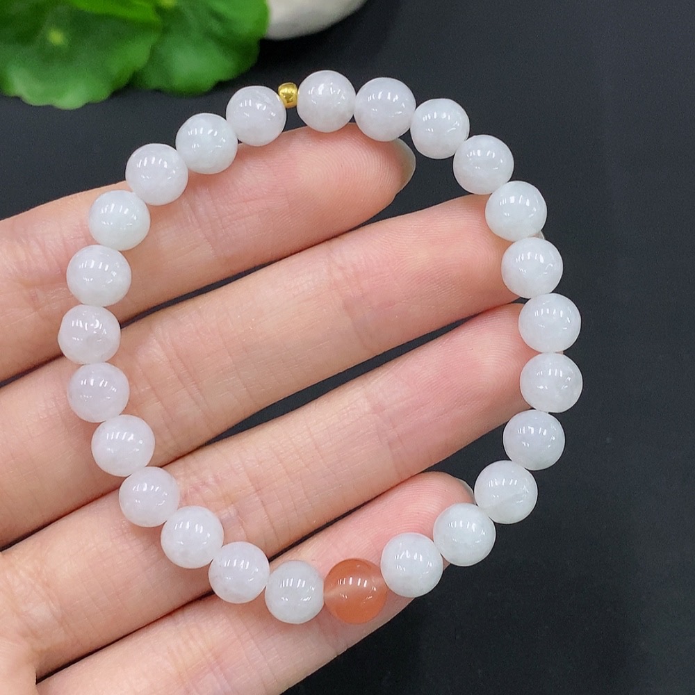 F29337070 Jadeite Bracelet 99% Gold Content Approximately 7mm Beads Total Weight About 15.1g Non-Jadeite Beads Included