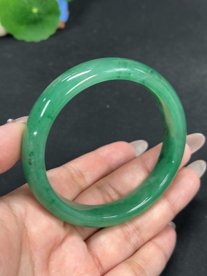 H41843693 非洲翠(独龙玉)正圈手镯 圈口59.9 货品总重约49.2g
