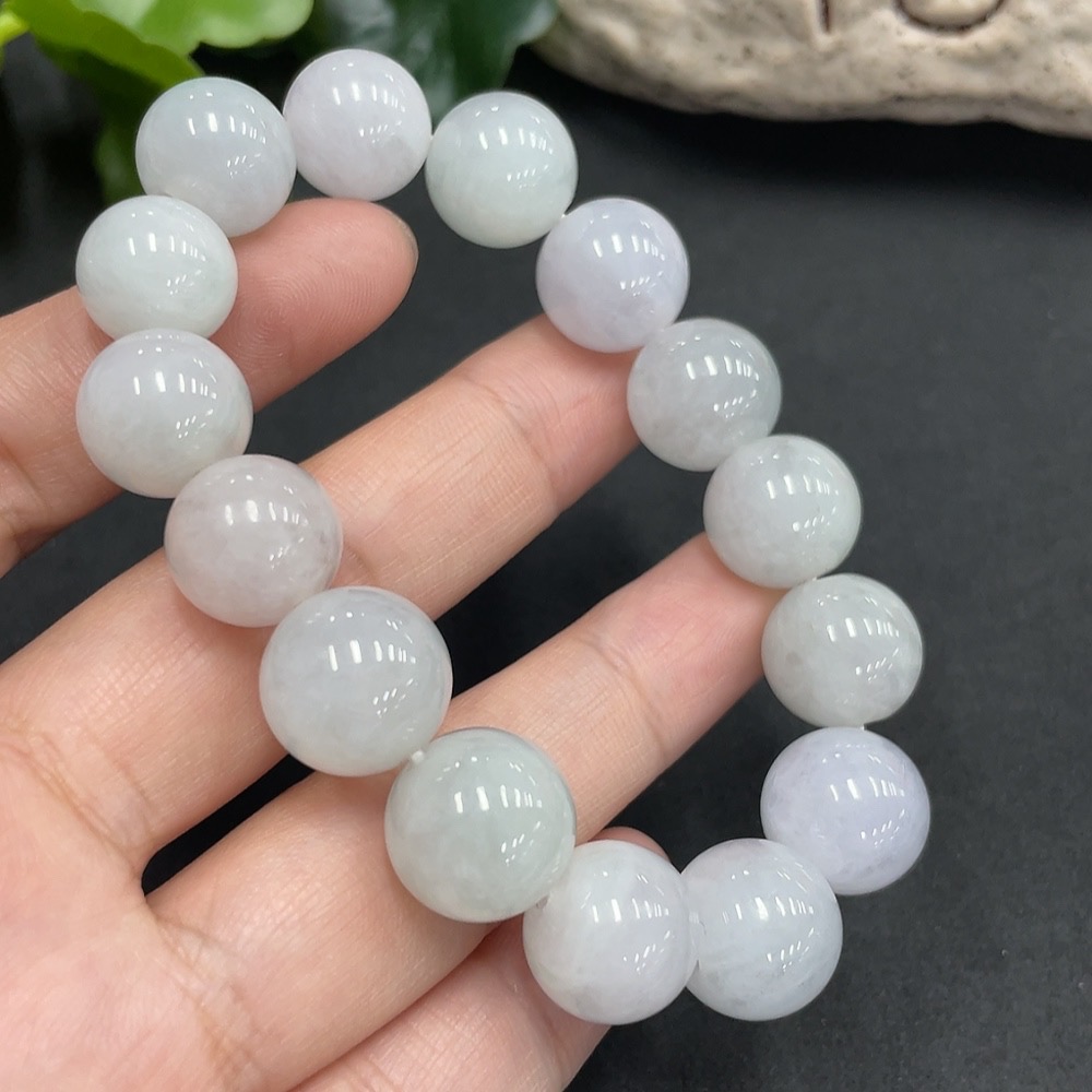 F14525334 Jadeite Beaded Necklace Approx. 12.8mm Total Weight 51.900g