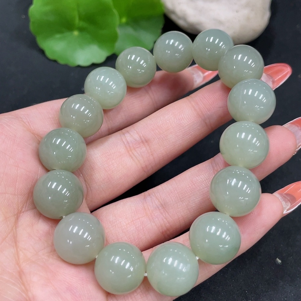 H35084451 Hetian Jade Bracelet, approx. 13.7mm, total weight approx. 63.4g