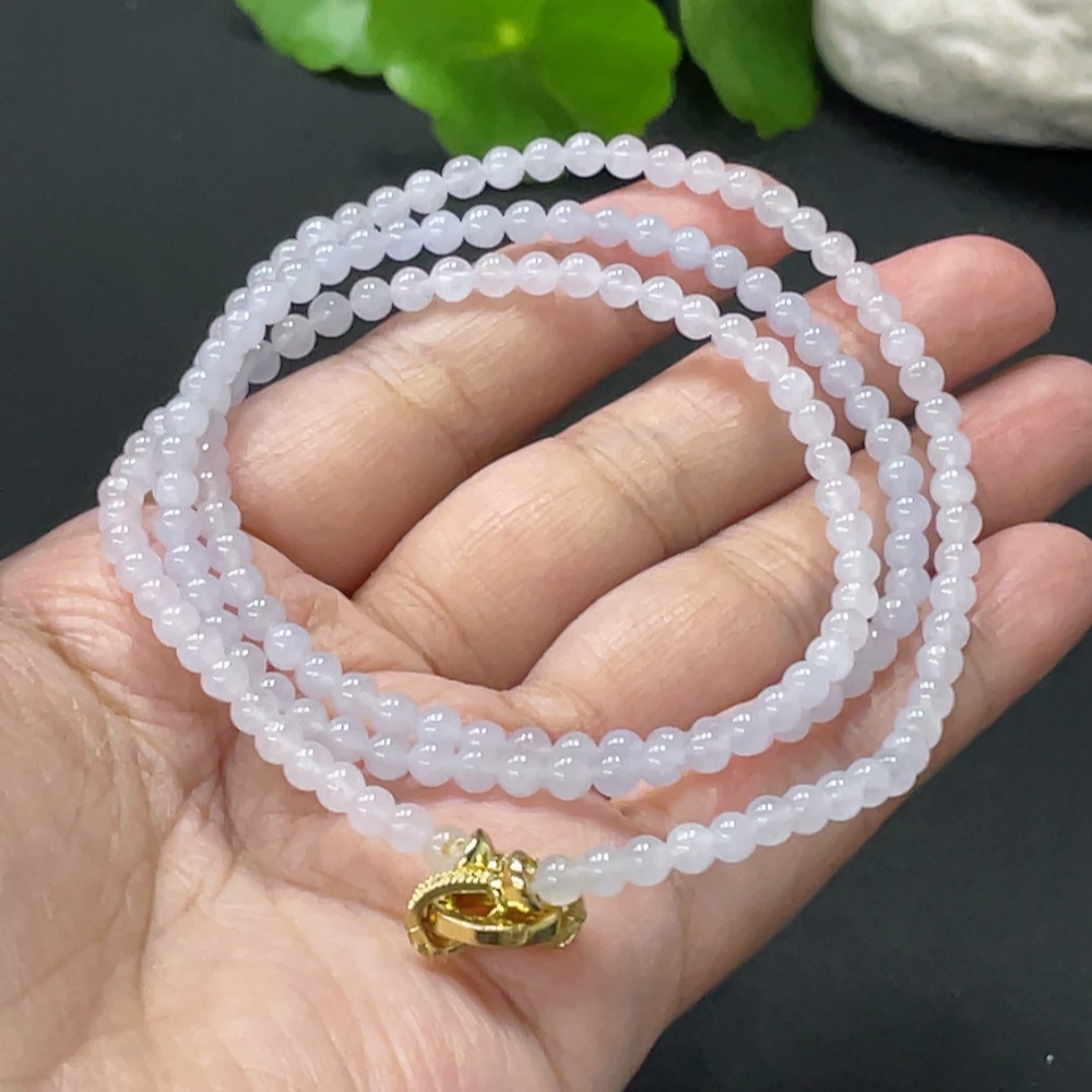 F33837941 Jadeite Bead Necklace Non-Gold Total Weight Approx. 16.4g Size About 3.8mm