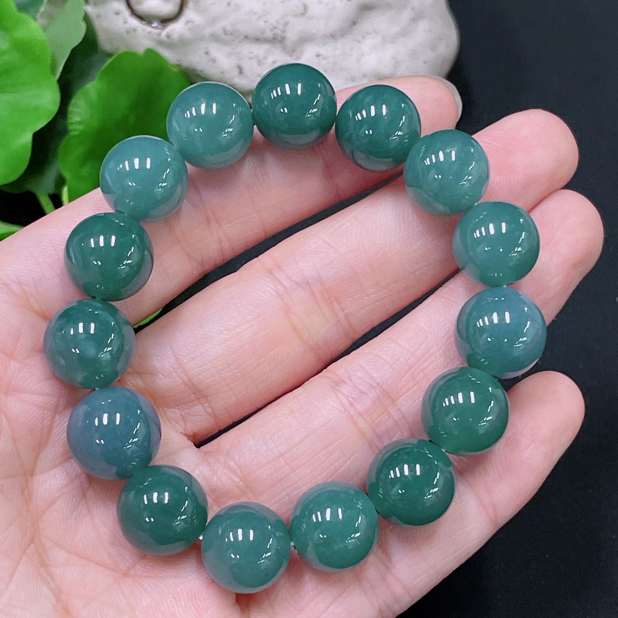 F33866307 Jadeite Bracelet Bead Size Approx. 11.8mm Total Weight Approx. 43.48g