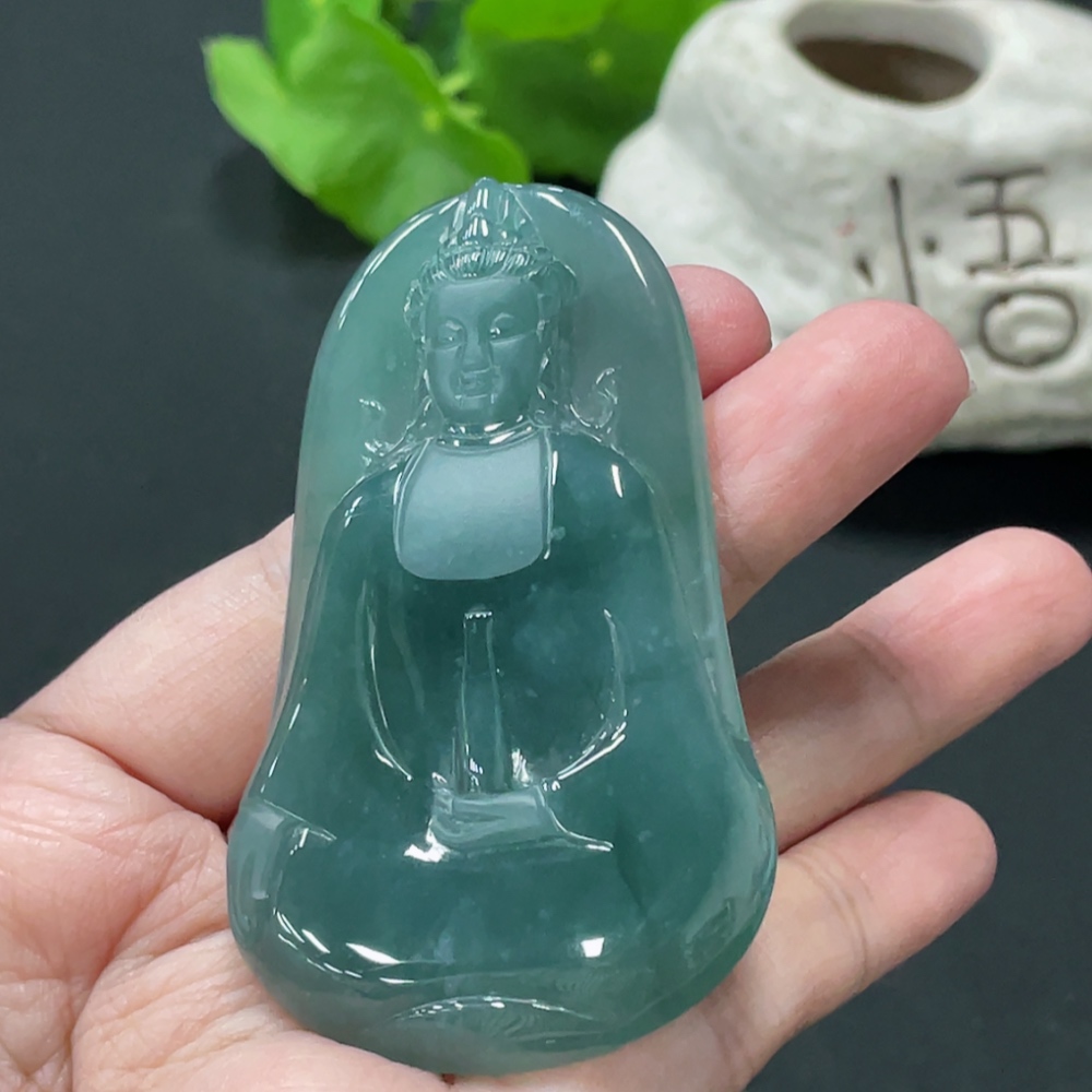F34019520 Jadeite Guanyin Pendant, Total Weight Approx. 39g
