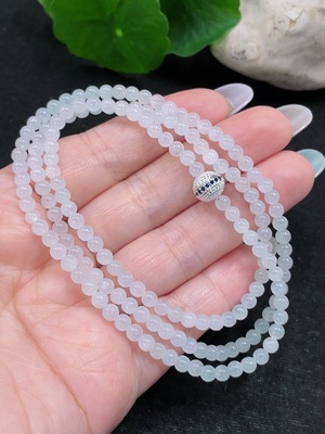 F33873891 Jadeite Bead Necklace Approx. 3.6mm Total Weight Approx. 15.89g Non-Gold Inlaid