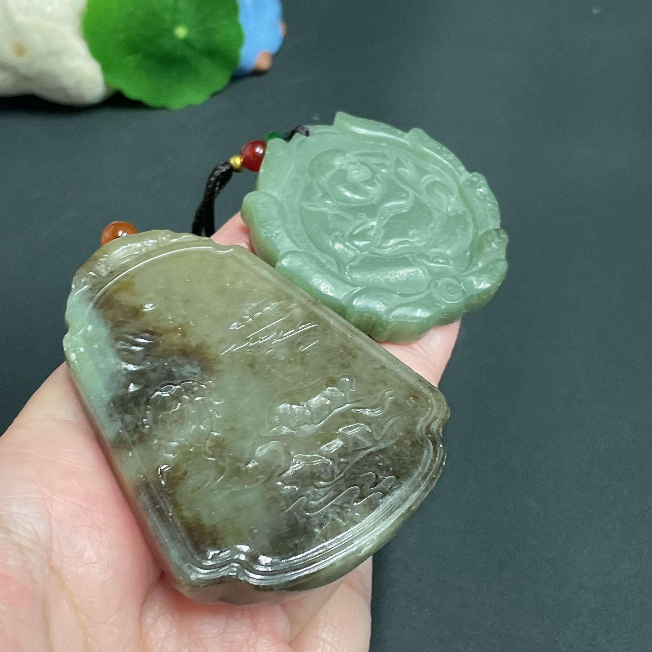 H24803879 Hetian Jade Pendant  Horse  Buddha  Total Weight Approx. [including rope] 106.2g