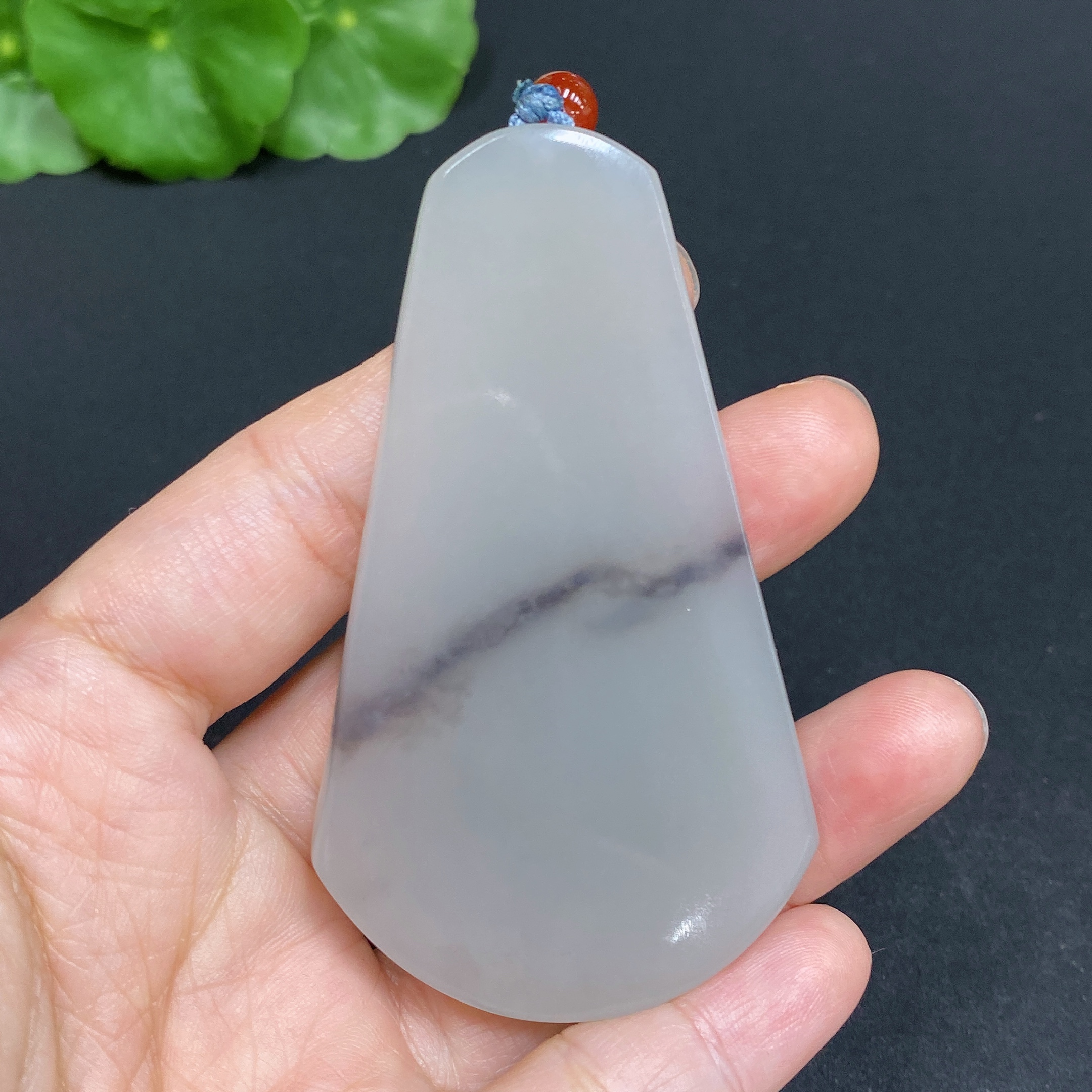 H33844521 Hetian Jade Pendant, Plain Pendant, Total Weight (including rope): 43.4g