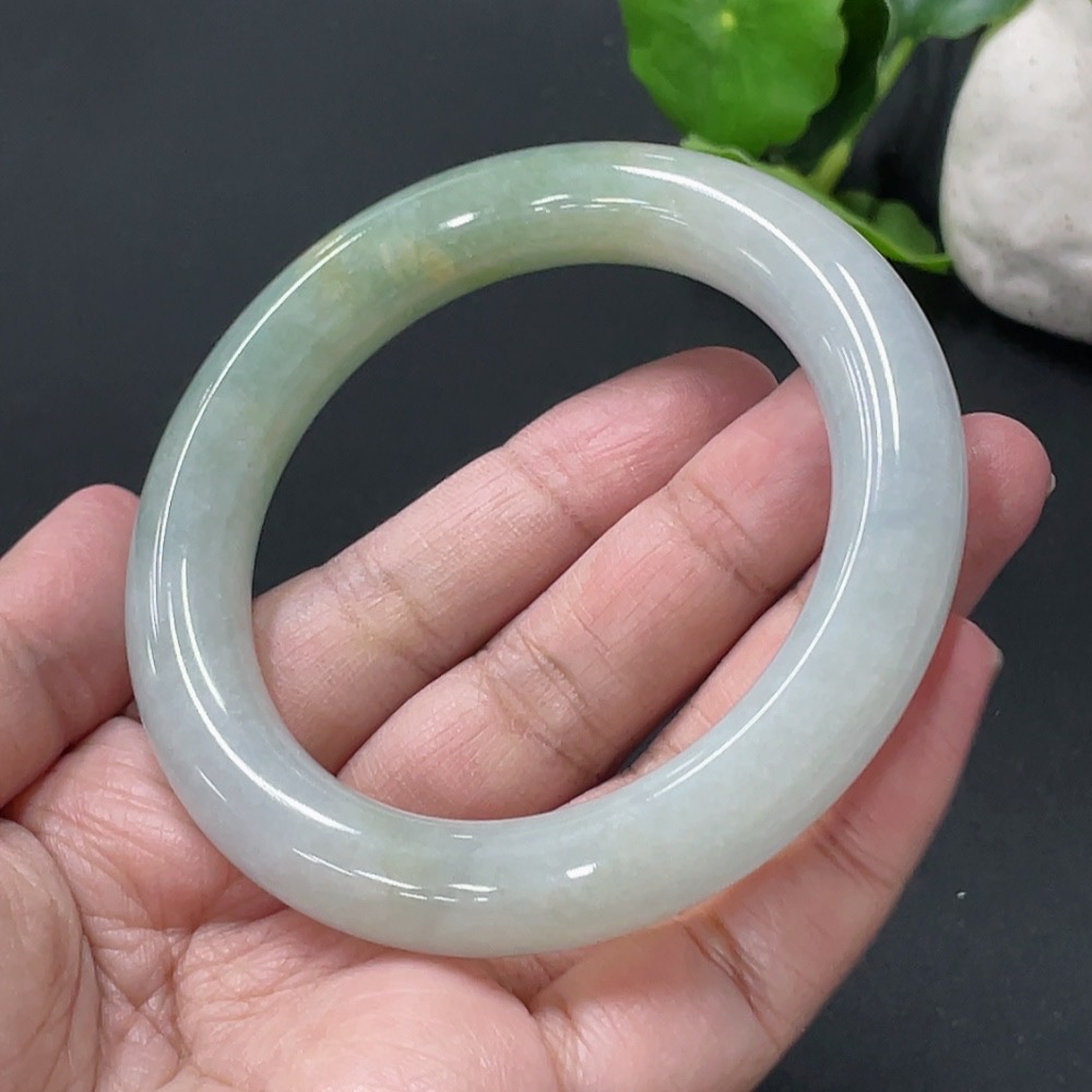 F35081060 Jadeite Round Bangle Total Weight Approx.69.49g Size 55
