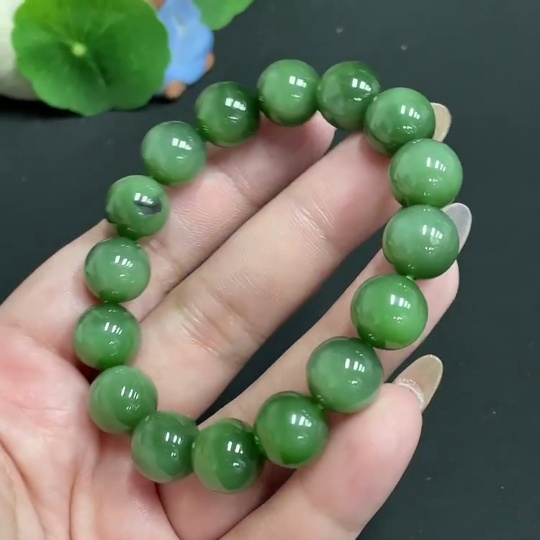 H31659266 Hetian Jade Bracelet Approx.11.6 mm Total Weight Approx.41.5g