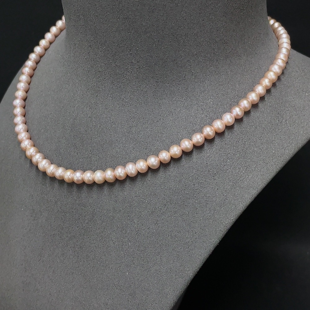 C34007299 Pearl Bead Necklace Non-Gold Total Weight Approx. 22.99g Size 5.5-6.1mm
