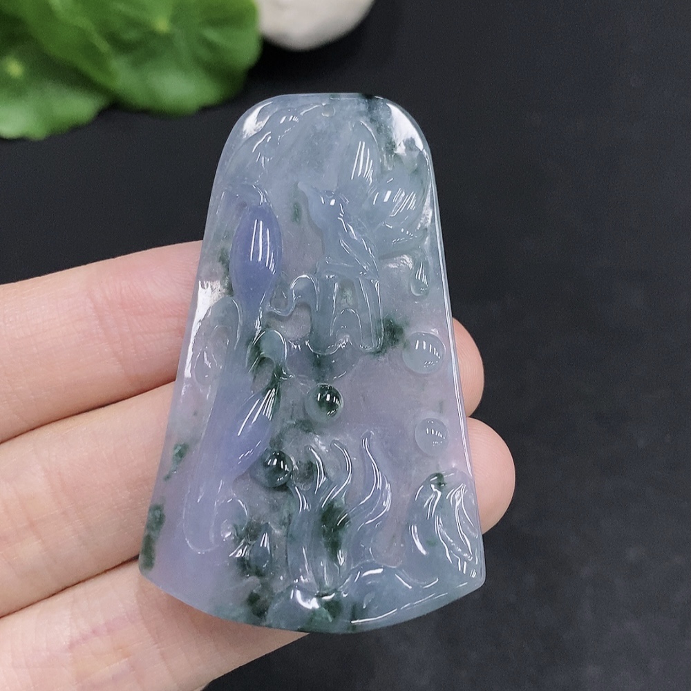F33940531 Jadeite Magpie on the Plum Branch Pendant, Total Weight Approx. 15.7g