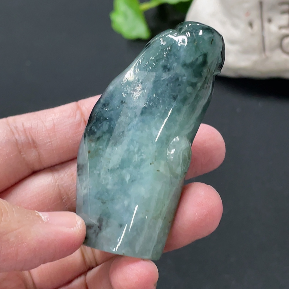 F35145668 Jadeite small ornament total weight about 61.17g containing other mineral components