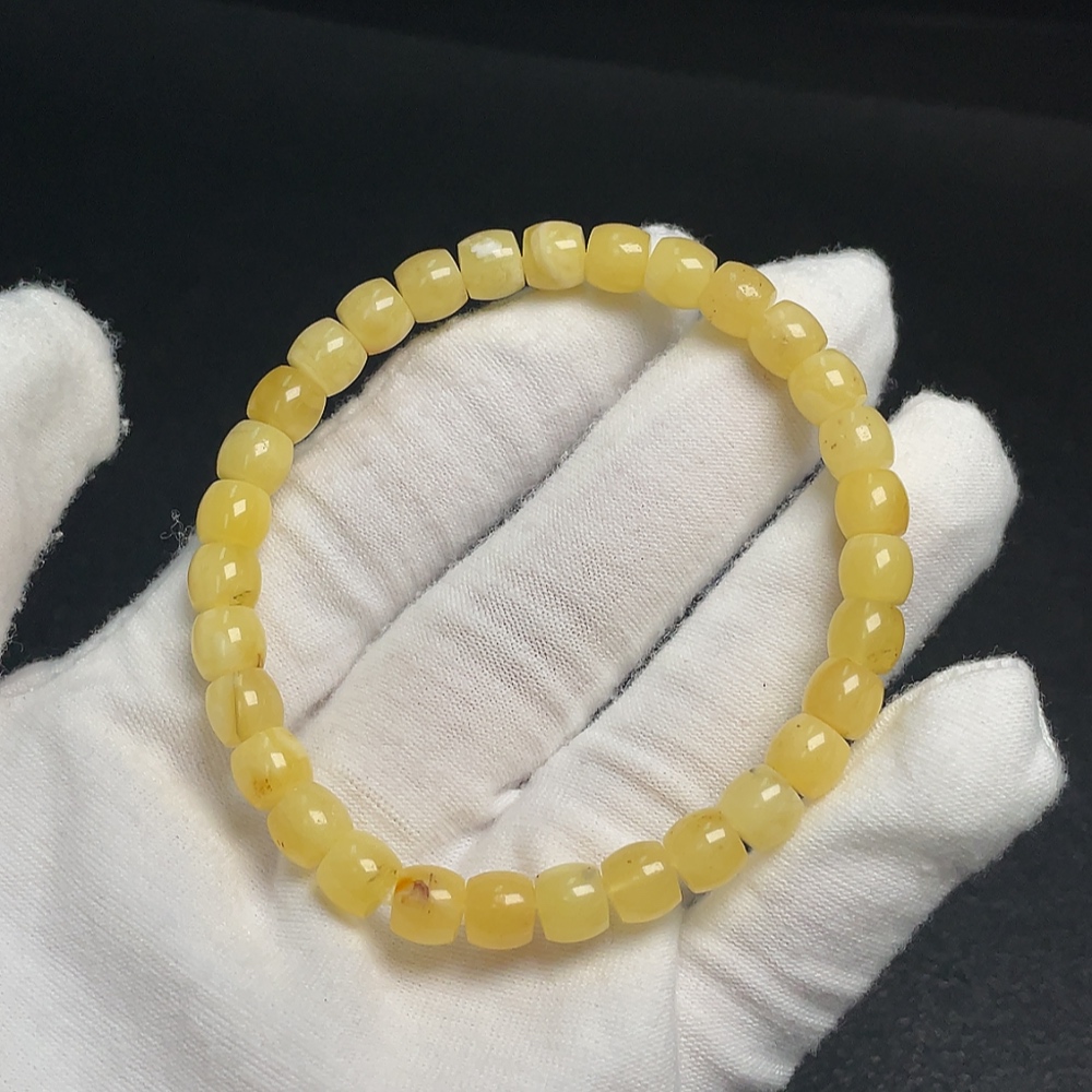 C34995227 Amber Beeswax Bracelet, Total Weight Approx. 5.53g, Size About 6.5mm