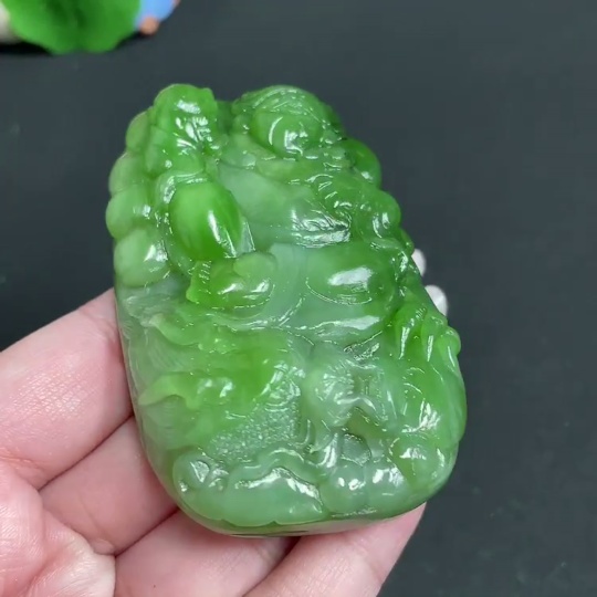 H27082299 Hetian Jade Handheld Piece - God of Wealth, Total Weight Approx. 156.2g