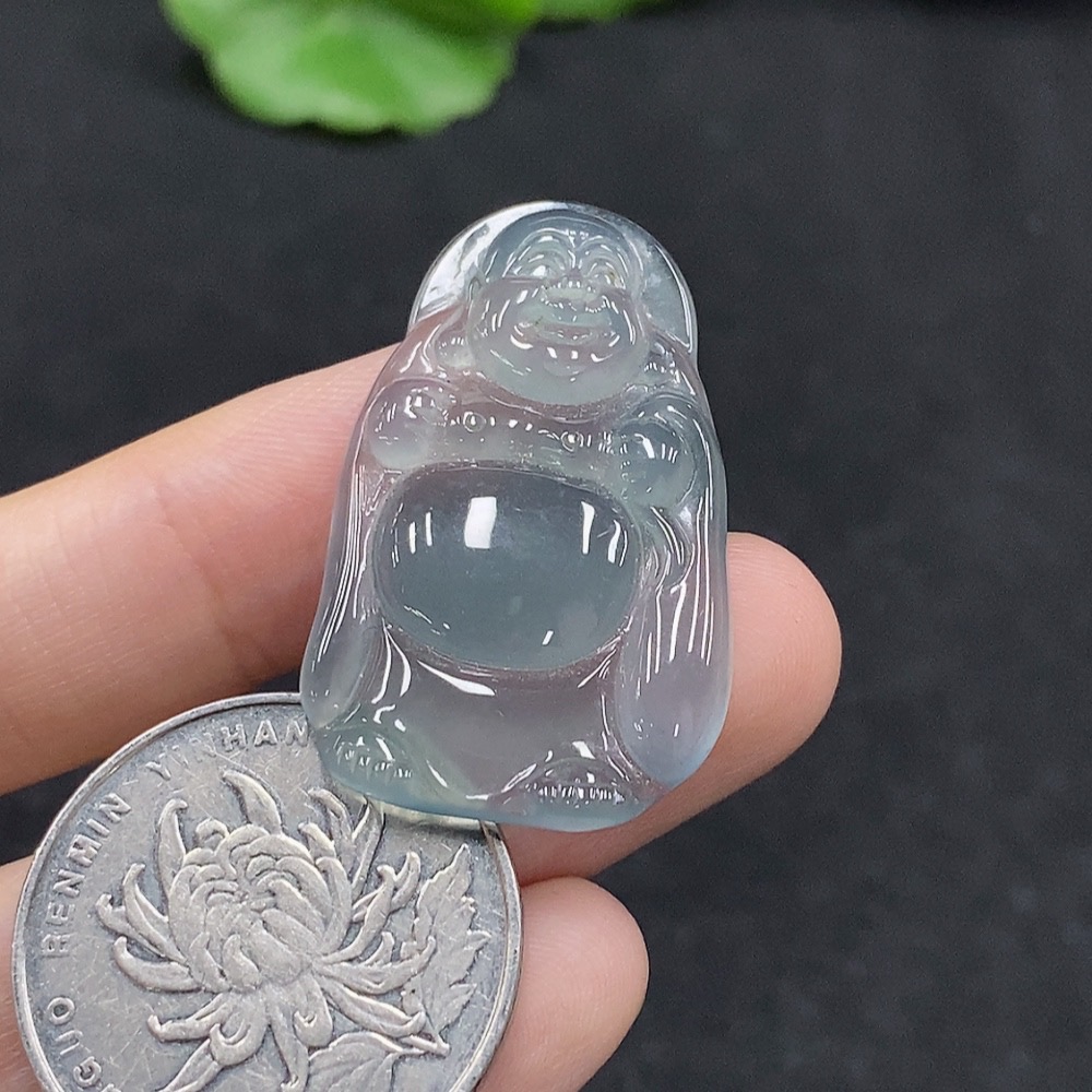F34056611 Jadeite Buddha Inlaid Piece Total Weight Approx. 5.3g