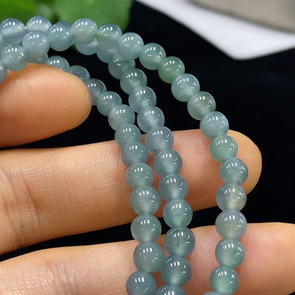 F34074816 Jadeite Bead Necklace Approx. 5mm Total Weight Approx. 23.16g