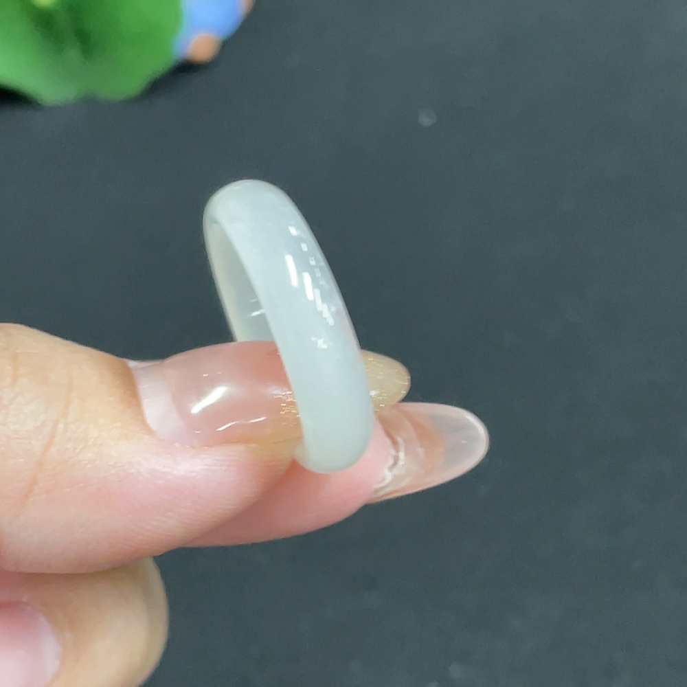 H32736649 Hetian Jade Ring Size 20.5 Total Weight Approx. 2.7g