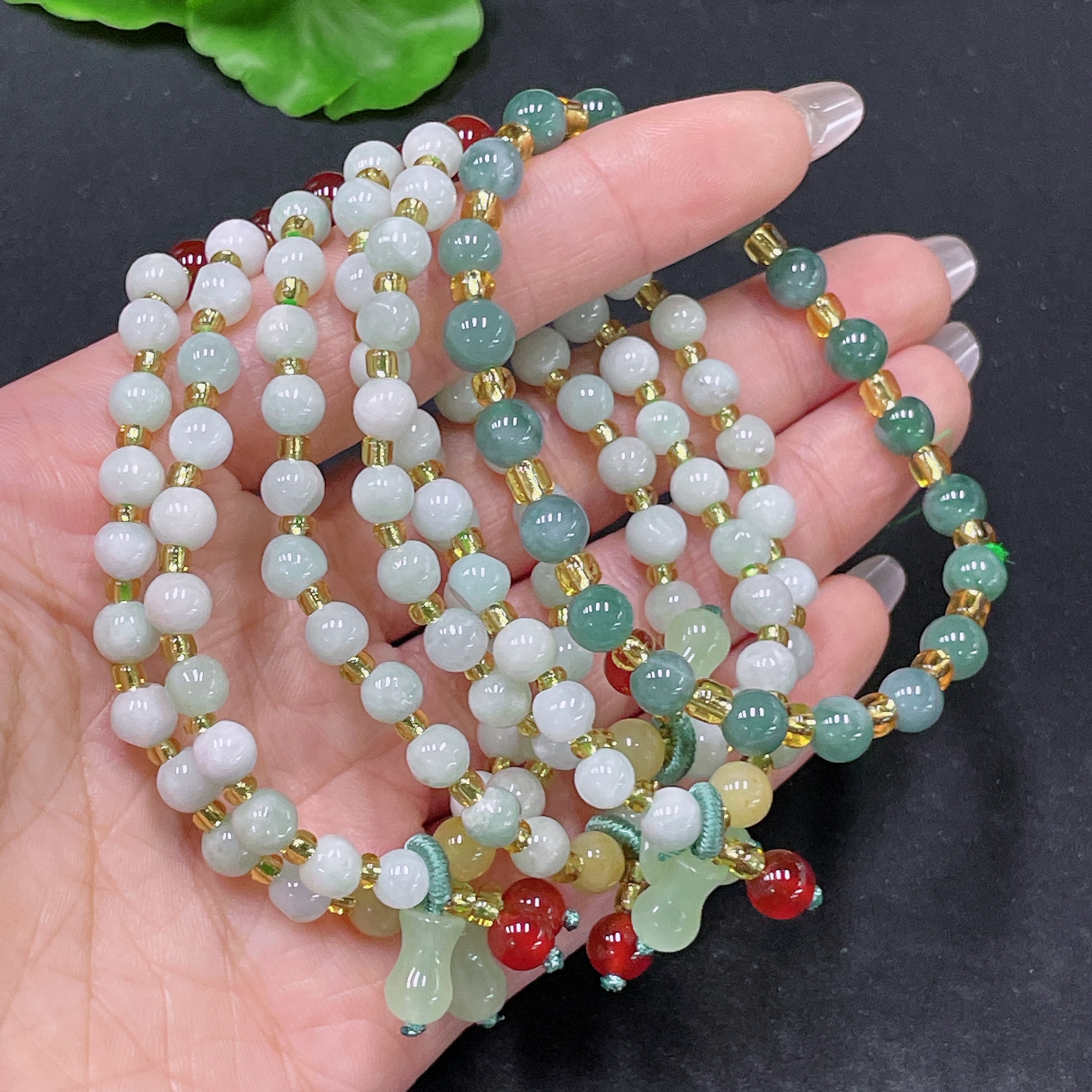 F35105398 Jadeite Bracelet with Non-A Grade Beads Sell as a Lot