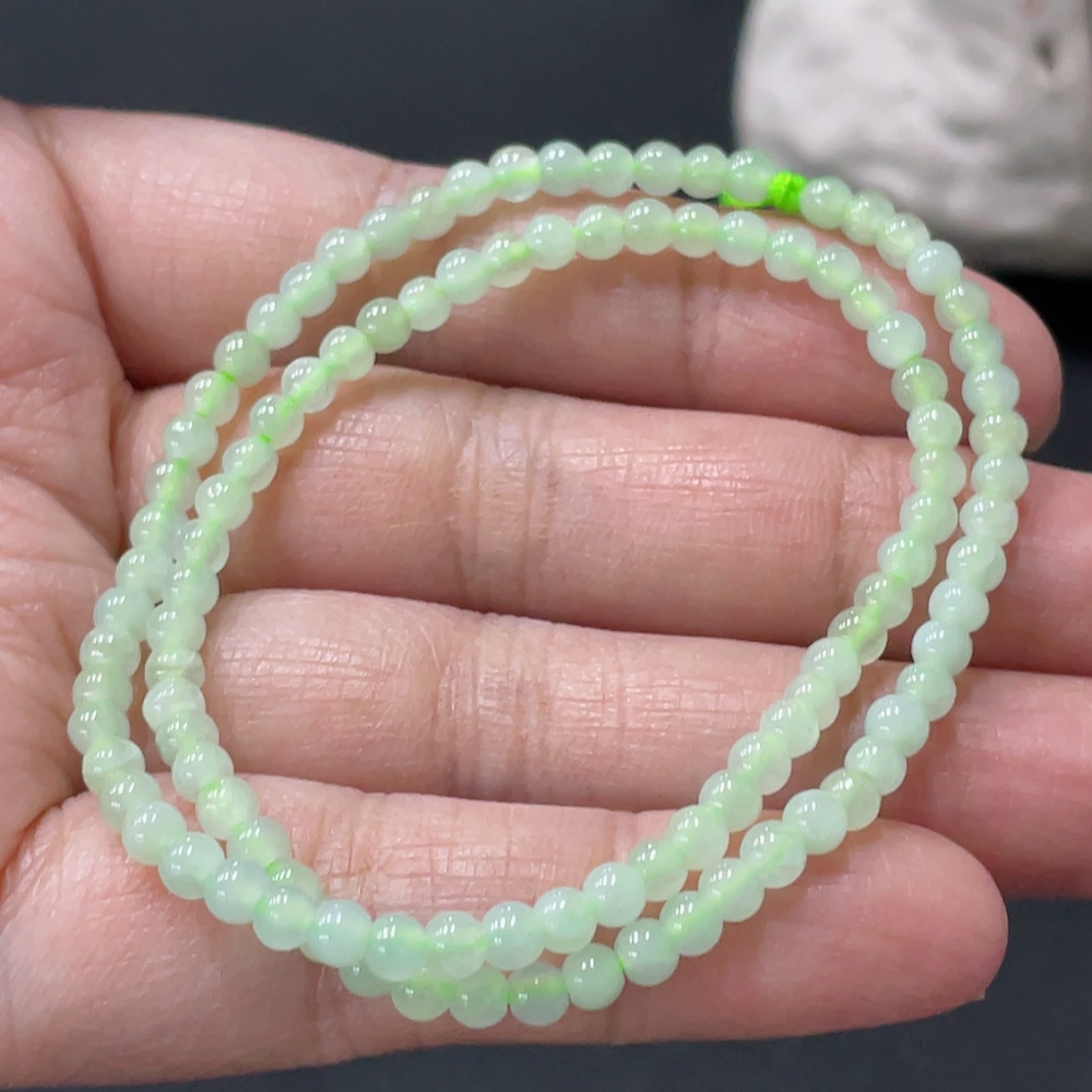 F33837129 JadeiteBeaded Bracelet Approx.3.3mm Total Weight About 6.56g