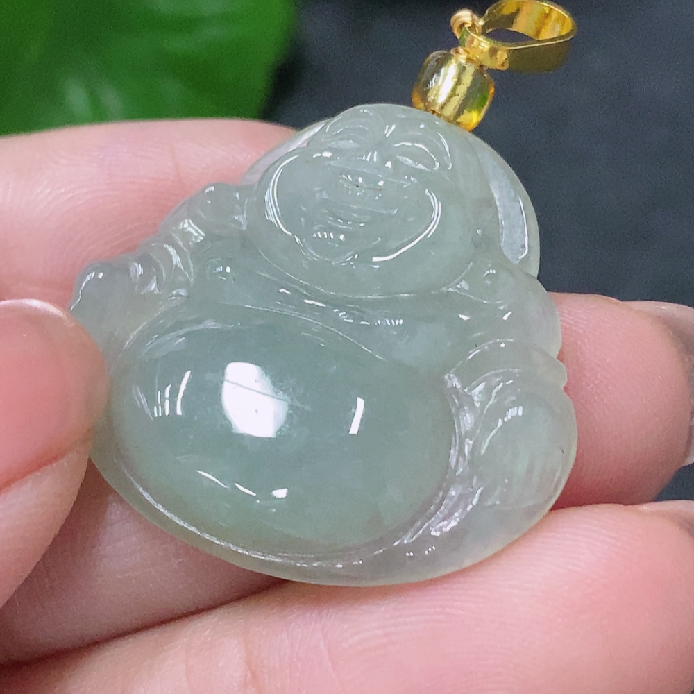 F34043651 Jadeite Pendant Buddha Non-Gold With Non-A Beads Total Weight Approx. 5.95g