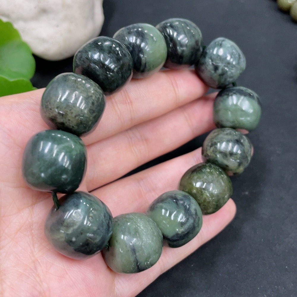 H30538458 Hetian Jade Bracelet Approx.17mm Total Weight Approx.109.3g